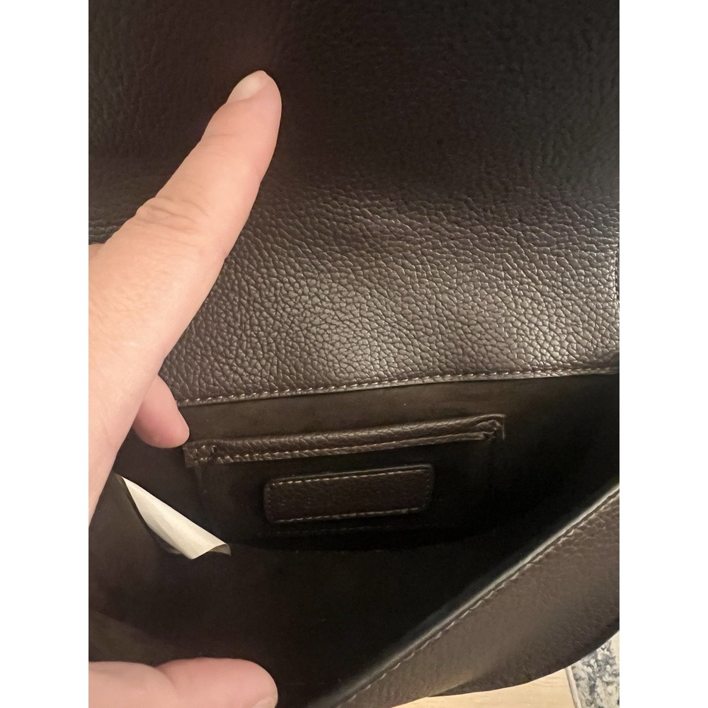 Steve Madden Leather Crossbody Purse Brown Gold Hardware - Picture 5 of 6